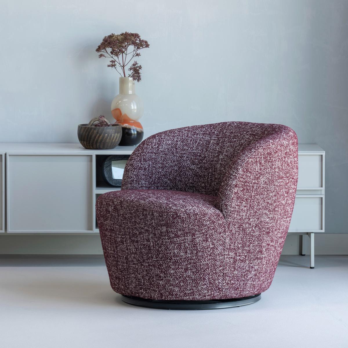 Cocktailsessel Serra Bordeaux - Bordeaux/Schwarz, Design, Kunststoff/Textil (70/68/77cm) - Livetastic