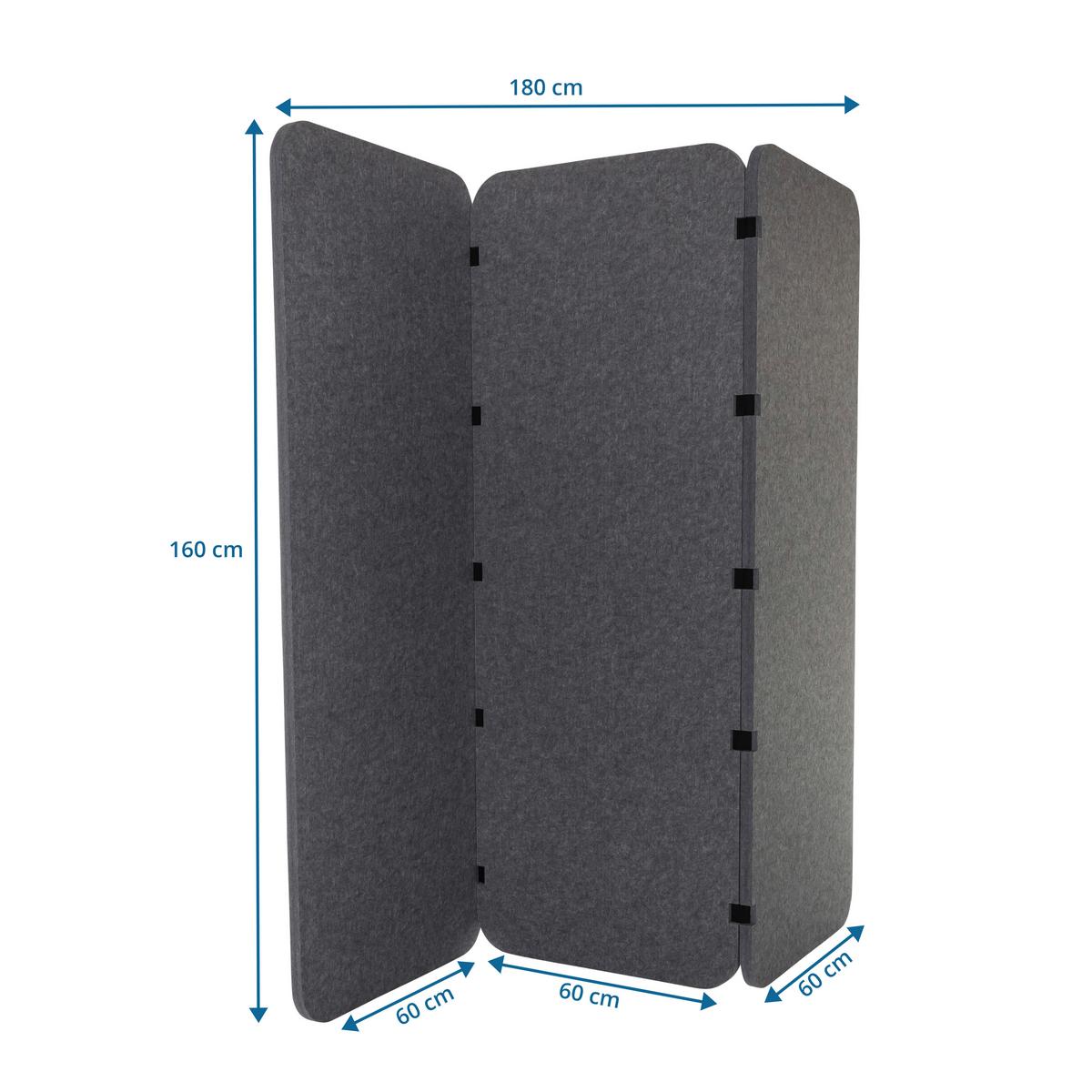 Pregradna Stena Flexmiut El, Siva - siva, Basics, umetna masa/tekstil (180/160/2,5cm) - MID.YOU