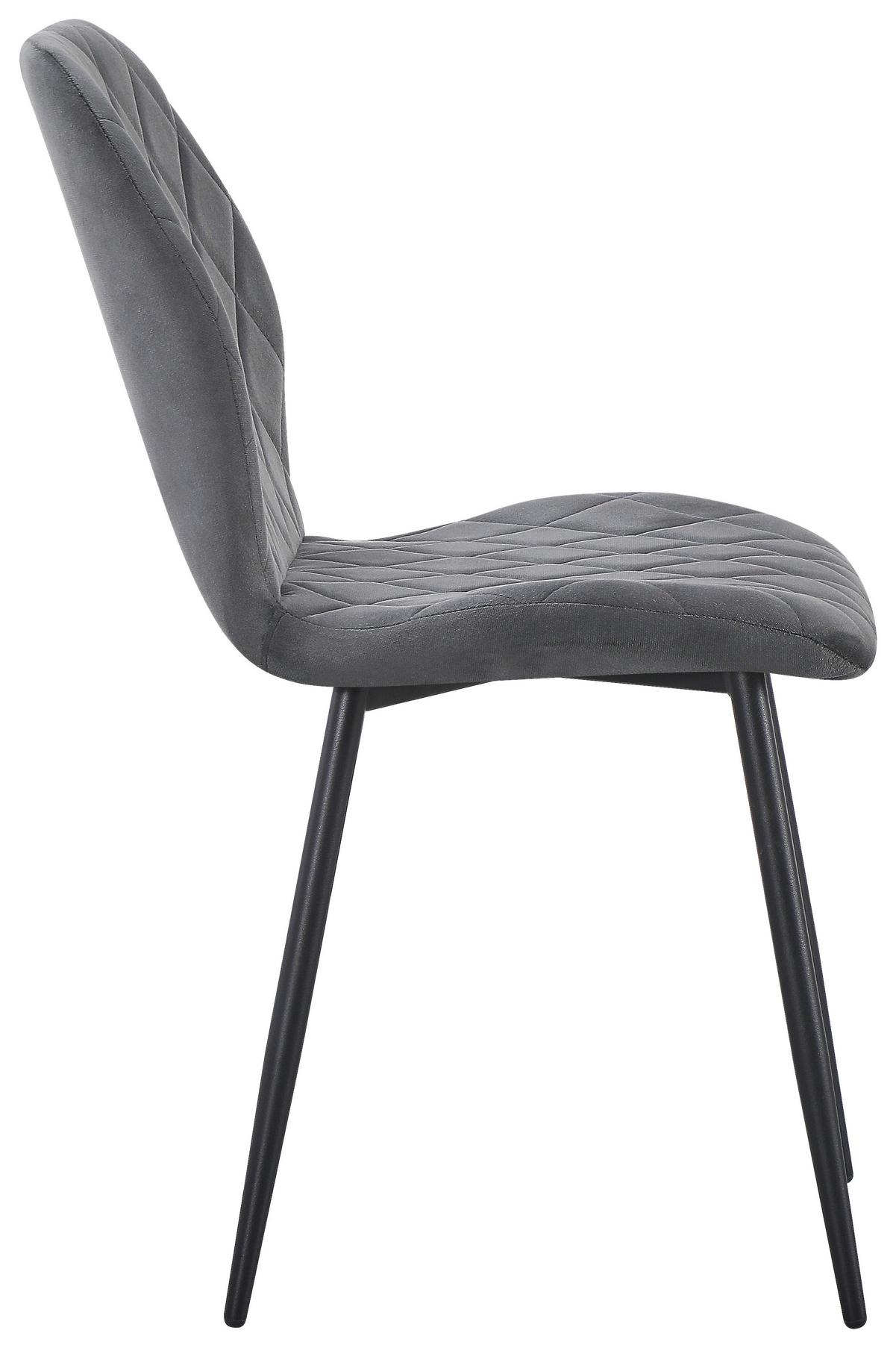 Stol Zoey - temno siva/črna, Basics, kovina/tekstil (45.5/85/59.5cm) - Based