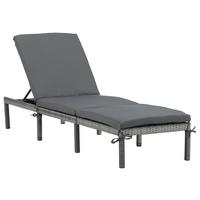 Gartenliege Bilbao ca. 59x84x198 cm Grau - Grau, KONVENTIONELL, Kunststoff/Textil (59/84/198cm) - Gardenson