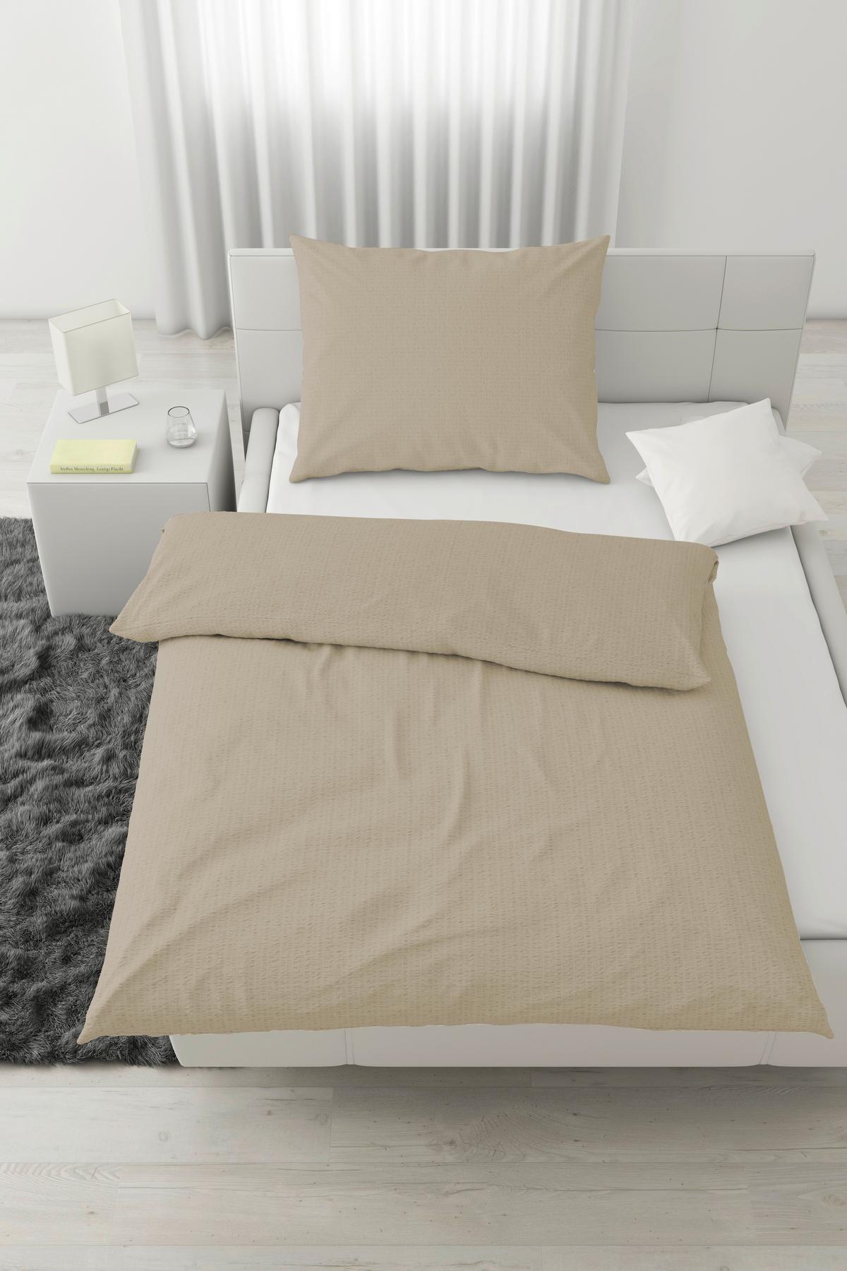 BETTWÄSCHESET GISI - Beige, Konventionell, Textil (160cm) - Modern Living