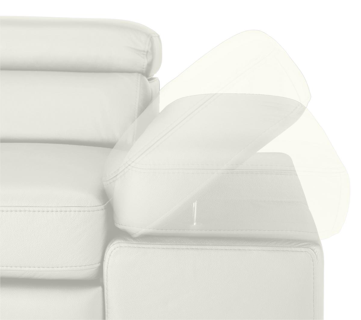 Wohnlandschaft Carmen Weiß - Schwarz/Weiß, MODERN, Leder/Holz (292/72/226cm) - Premium Living