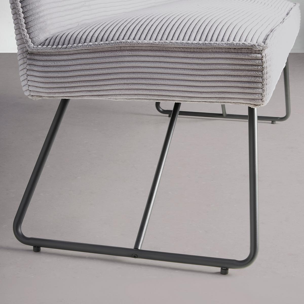 Sitzbank Cora in Grau/Schwarz - Schwarz/Grau, Modern, Textil/Metall - Mömax