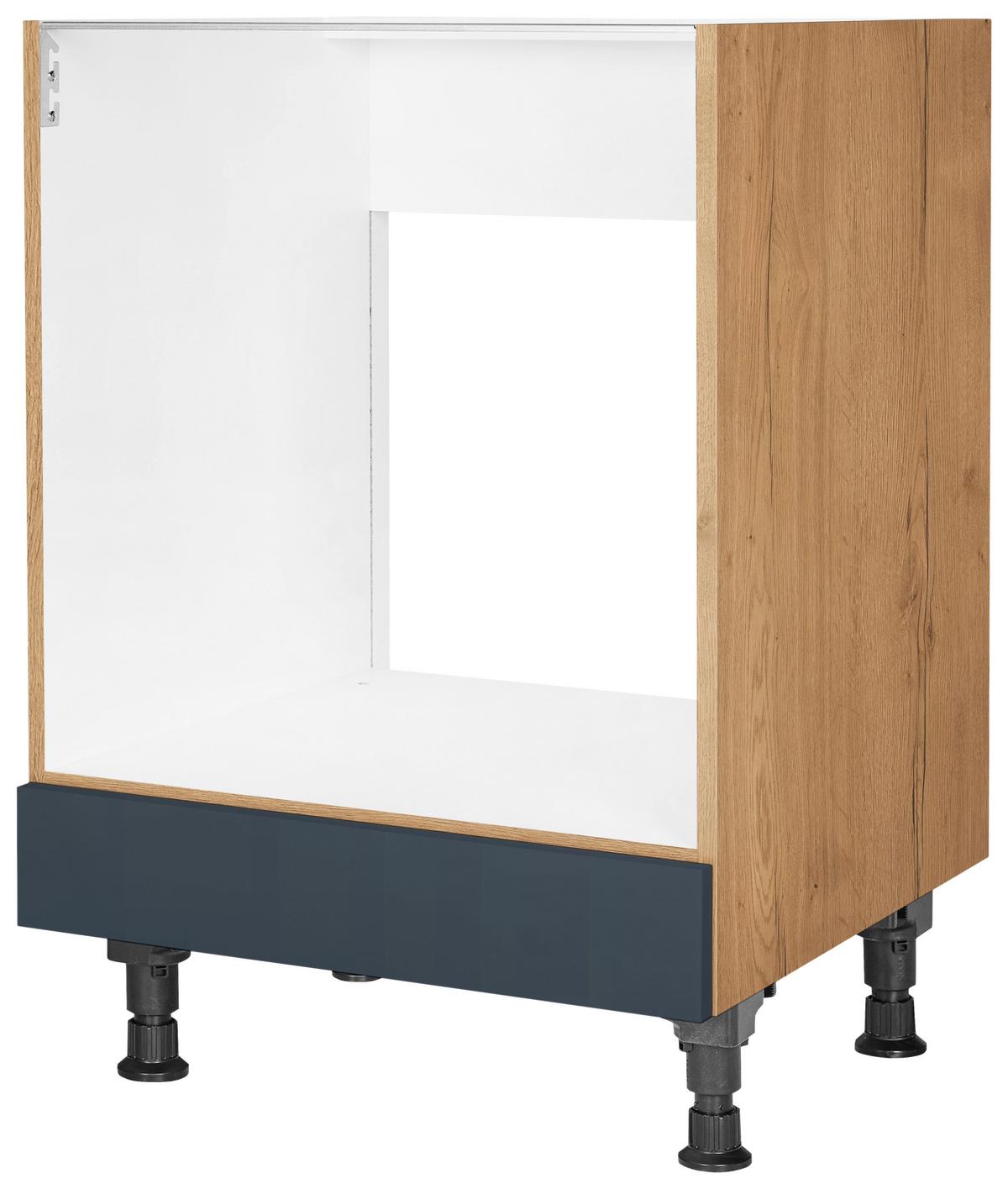 Herdumbauschrank Easytouch Blau - Blau/Eichefarben, MODERN, Holzwerkstoff (60,0/87,0/56,0cm) - Nobilia