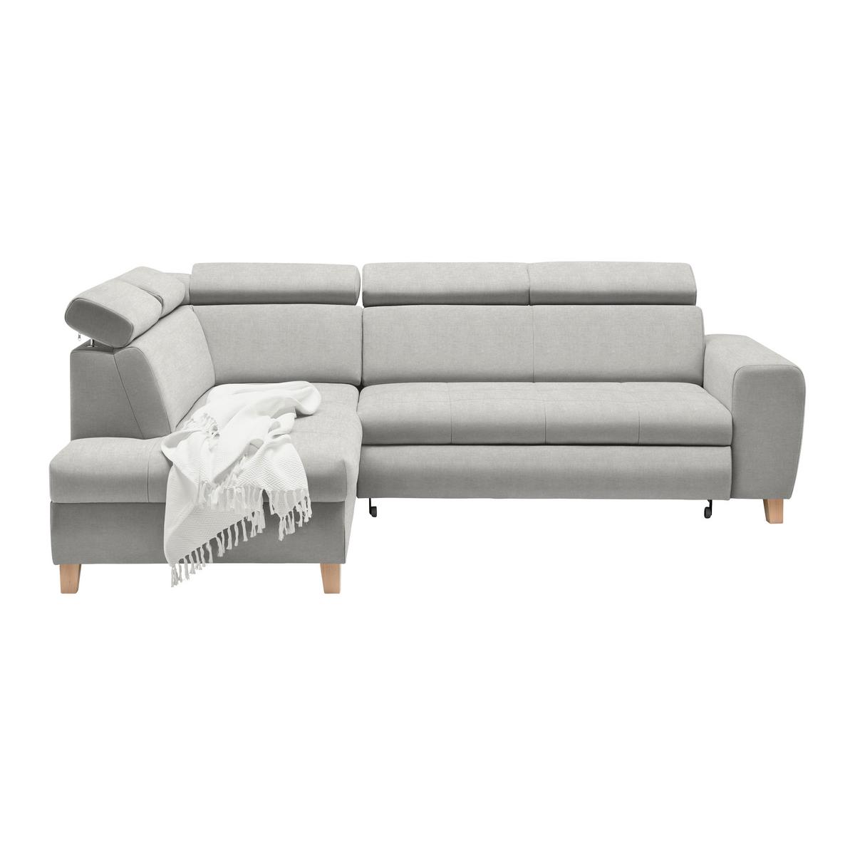 Ecksofa Lugo Hellgrau - Hellgrau, MODERN, Holz/Kunststoff (205/98/266cm) - Mömax