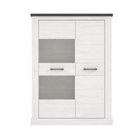 Vitrina Montreal - bela/boja pinije, Konvencionalno, metal/pločasti materijal (110,7/150,6/41,4cm) - Premium Living