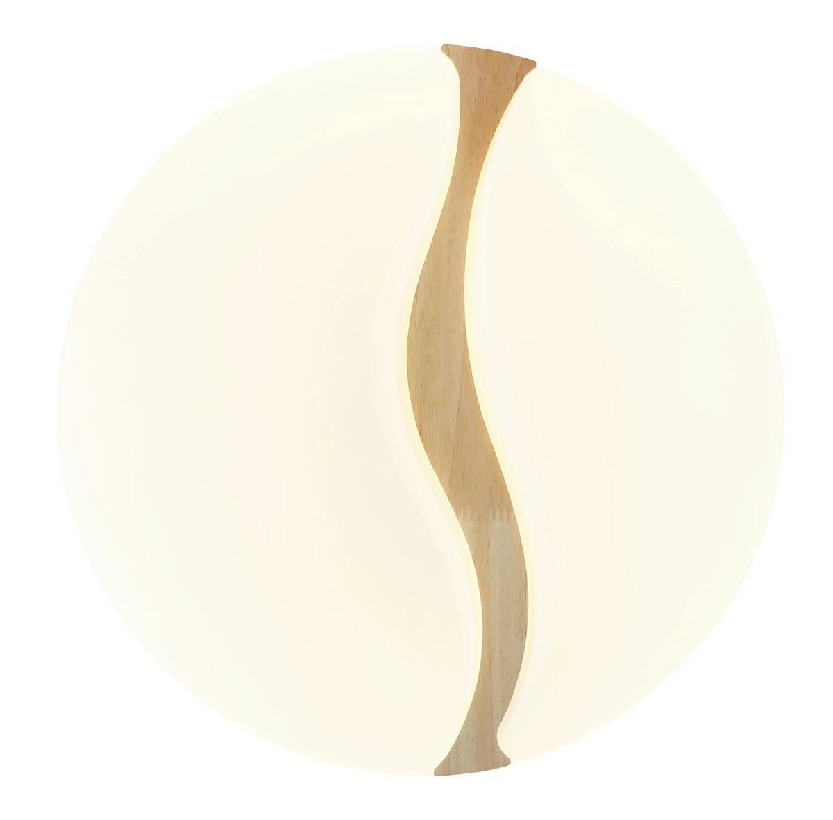 LED-DECKENLEUCHTE 41790-20 LETICIA - Weiss/Braun, Basics, Holz/Kunststoff (39/8cm) - Globo