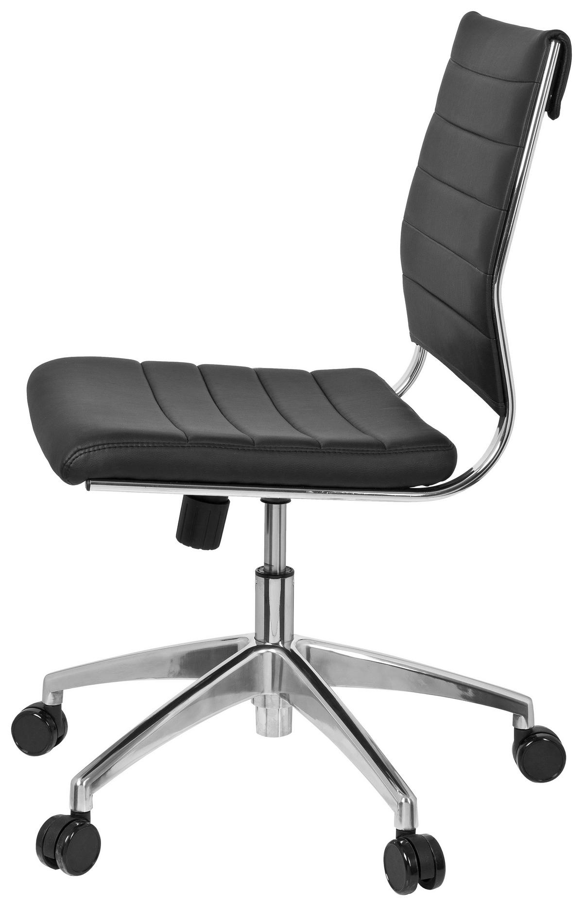 Pisarniški Stol Trisha, Črna - barve kroma/črna, Moderno, kovina/umetna masa (58/107/47cm) - MID.YOU
