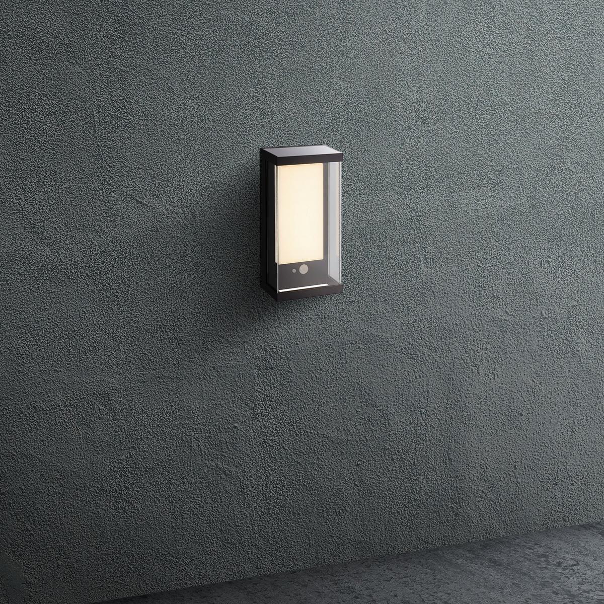 Szolárlámpa 67419bk Solar Wandleuchte - fekete/fehér, Design, üveg/fém (12,6/25,3/25.3cm)