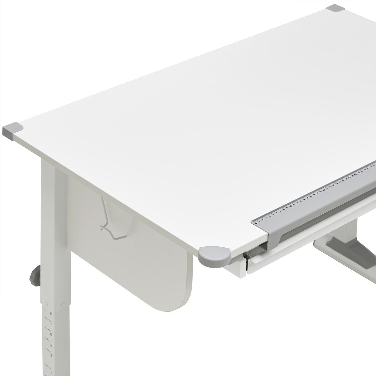 Schreibtisch Studare Grau/Weiss - Weiss/Grau, Konventionell, Holzwerkstoff/Metall (110/55-78/68cm) - Mömax