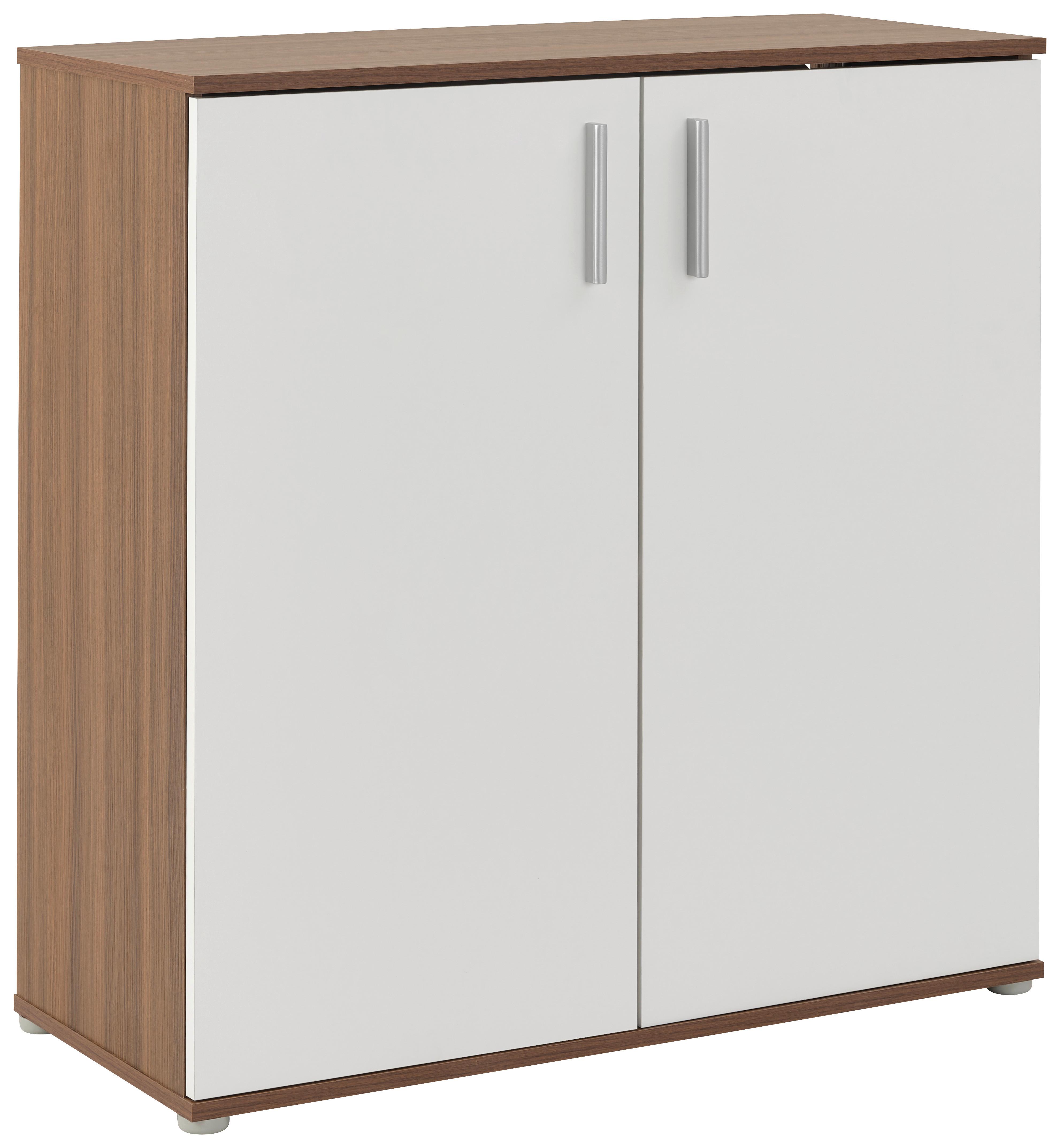 Komoda Ina 01 - barva oreha/barve aluminija, Moderno, umetna masa/leseni material (88,2/94,8/38,3cm)