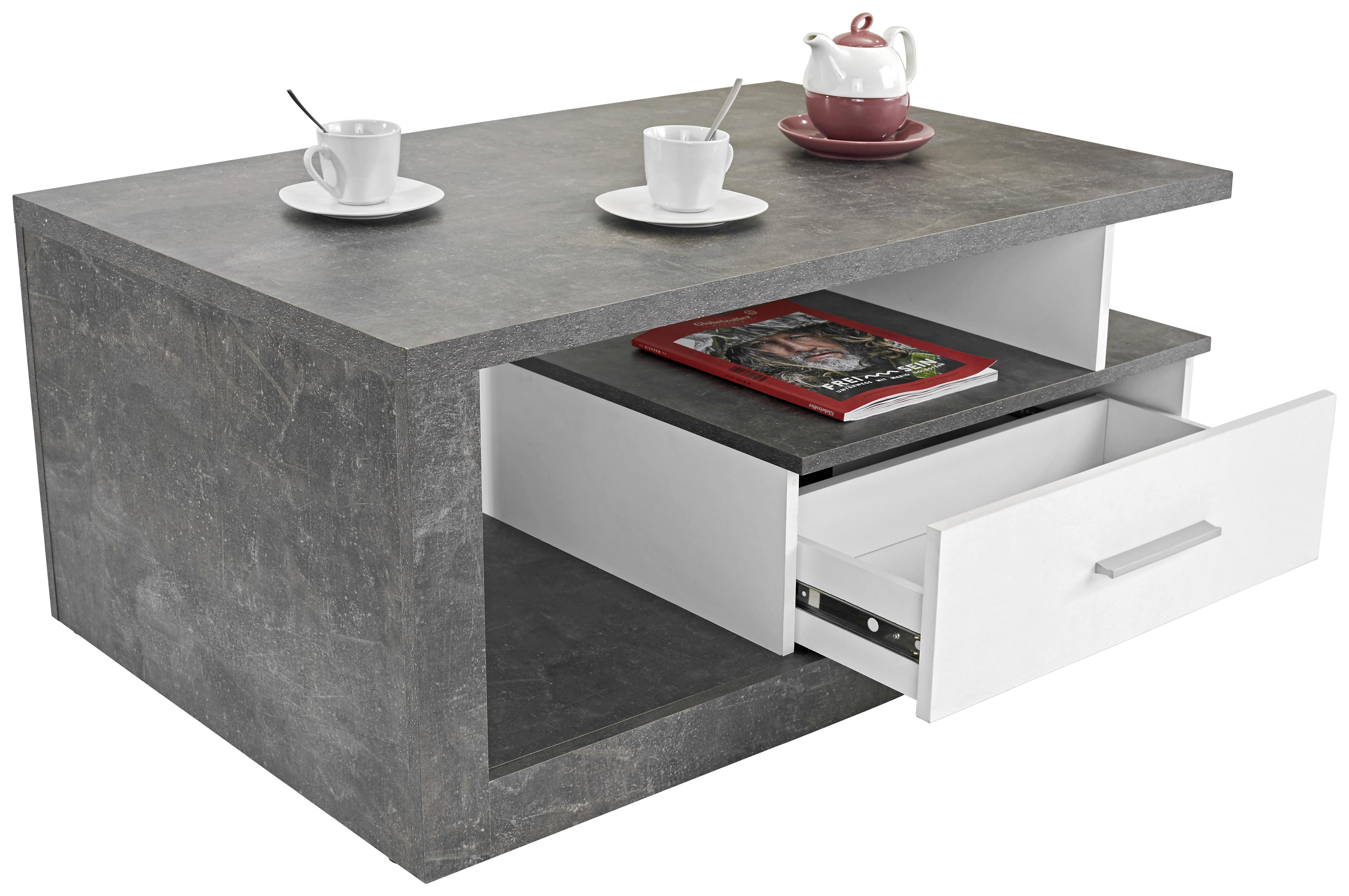 Klubska Miza Iguan, Siva - temno siva/bela, Moderno, leseni material (110/45/67cm) - Mömax