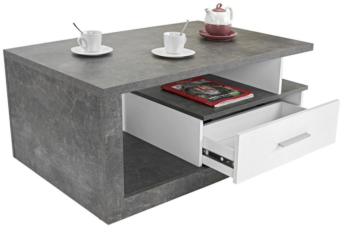 Klubska Miza Iguan, Siva - temno siva/bela, Moderno, leseni material (110/45/67cm) - Mömax