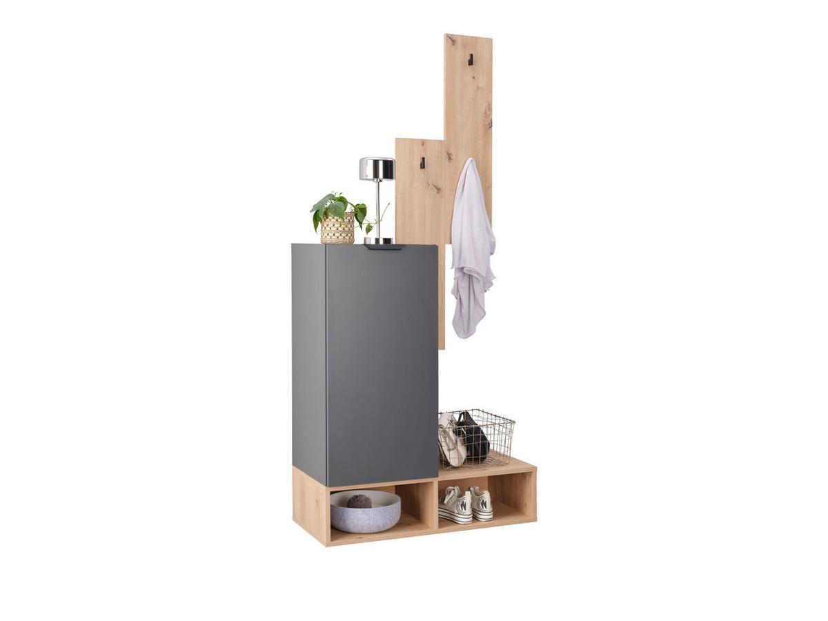 Ansamblu de hol CIAO - stejar Artisan/antracit, Modern, material pe bază de lemn (80/181/37,9cm) - Modern Living