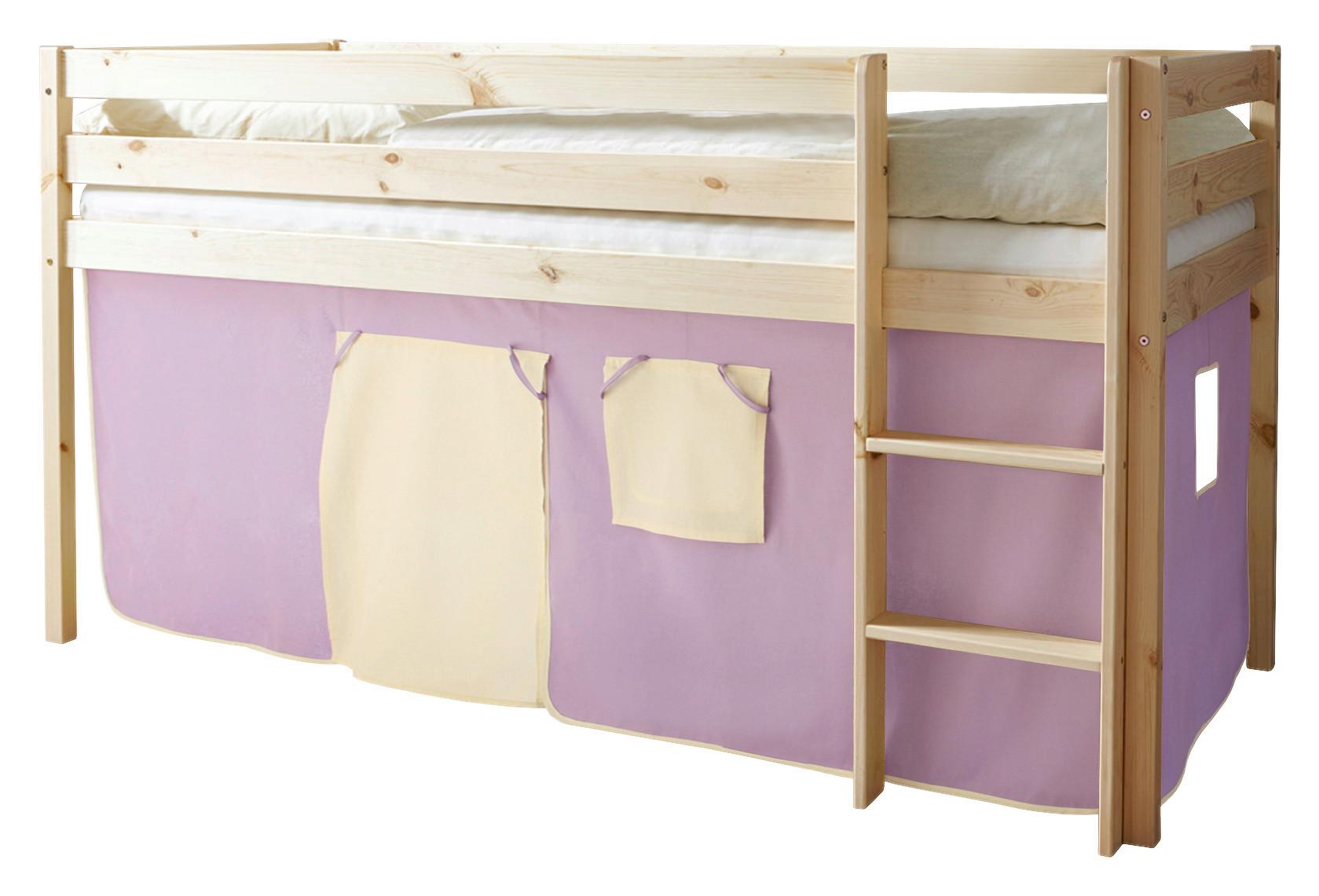 Pograd Malte, 90x200, Bor, Masivno, Lila - lila/naravne barve, Natur, les (90/200cm) - MID.YOU