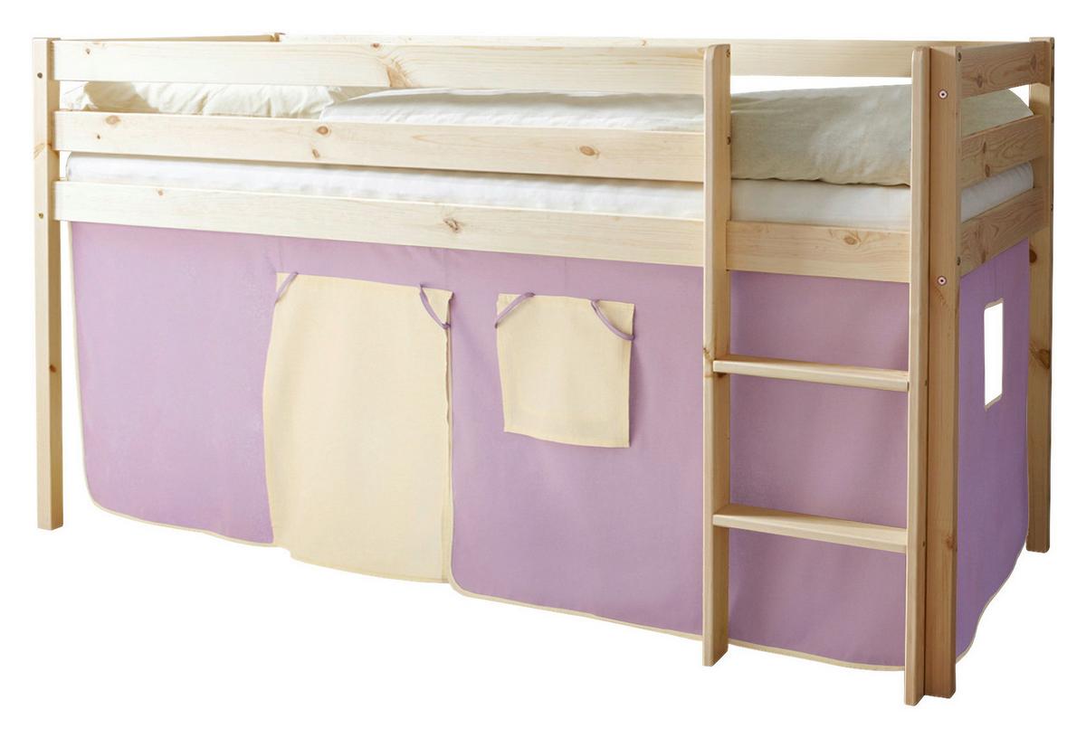 Pograd Malte, 90x200, Bor, Masivno, Lila - lila/naravne barve, Natur, les (90/200cm) - MID.YOU