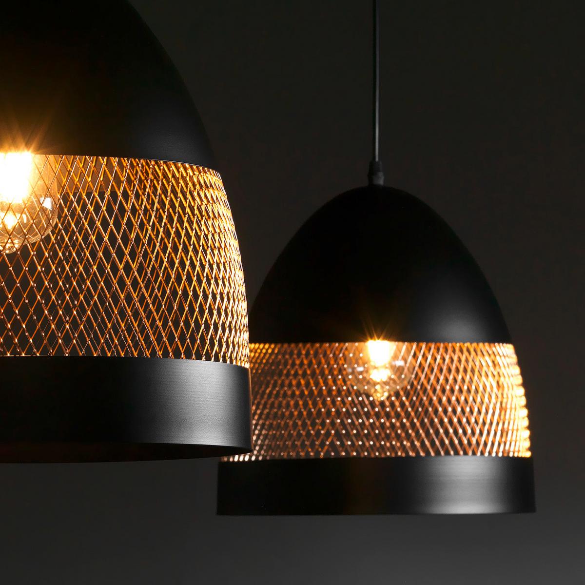 Hängeleuchte Polly Schwarz/Bronze max. 22 Watt - Schwarz/Bronzefarben, Design, Metall (30/120cm)