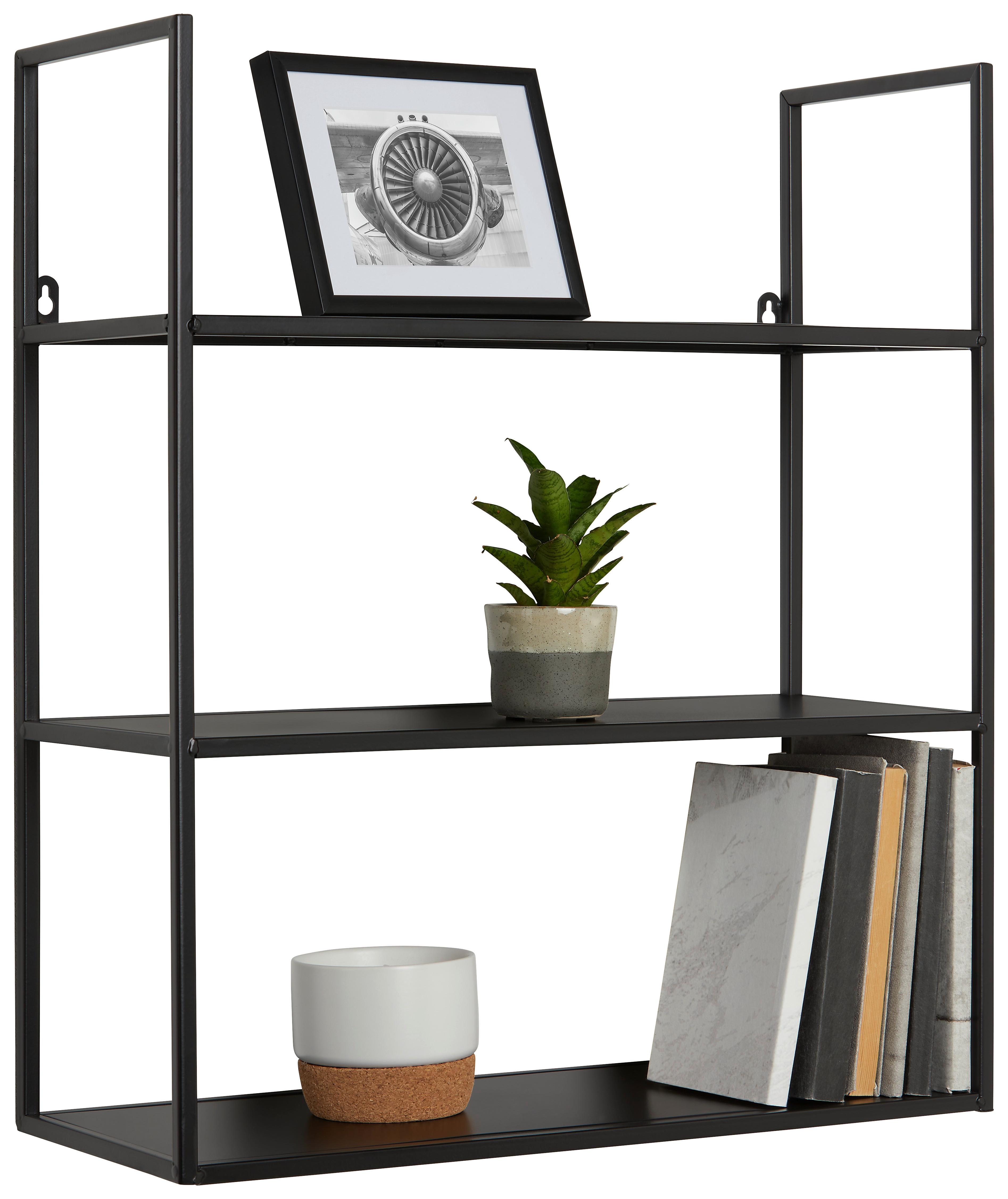 Wandregal in Schwarz - Schwarz, MODERN, Metall (50/58/20cm) - Mömax