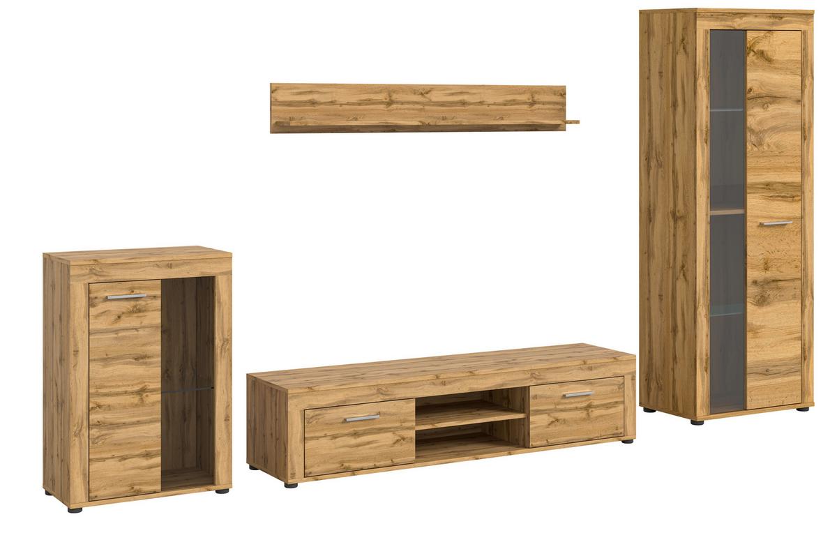 ANSAMBLU MOBILIER CAMERA DE Z JAM - stejar Wotan, Design, sticlă/material pe bază de lemn (310/169/35cm) - Modern Living