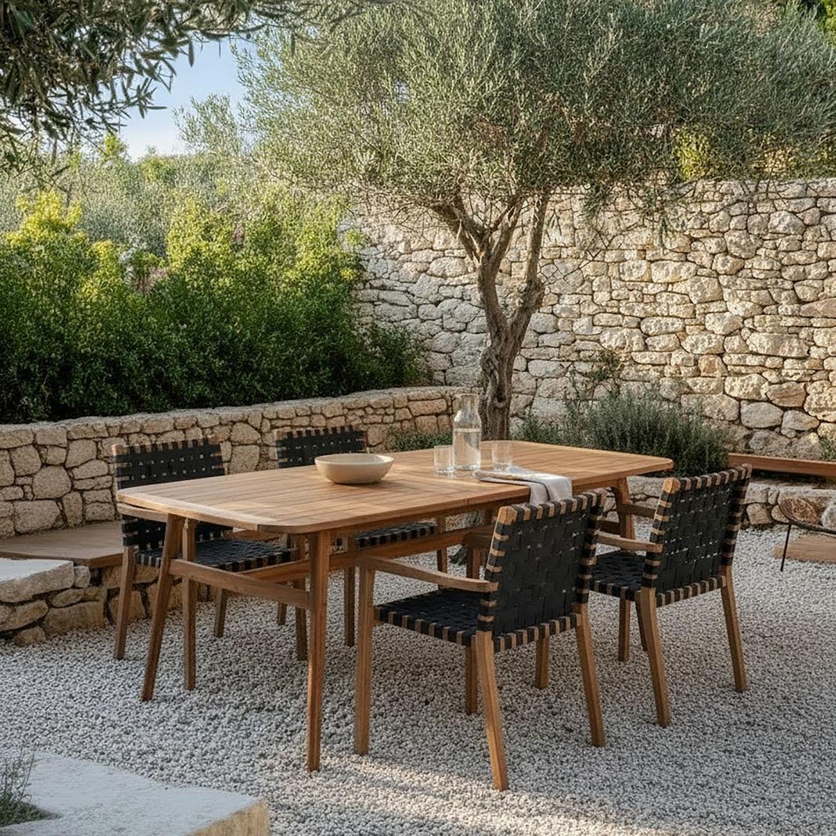 Stol Vrtni Nicola - boje tikovine, Moderno, drvo (160-200/100/74,5cm) - Bessagi Garden