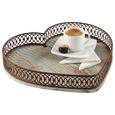 Dekotablett Firenze - Eichefarben/Rostfarben, MODERN, Holz/Metall (31,5/29,5/5cm) - Mömax modern living