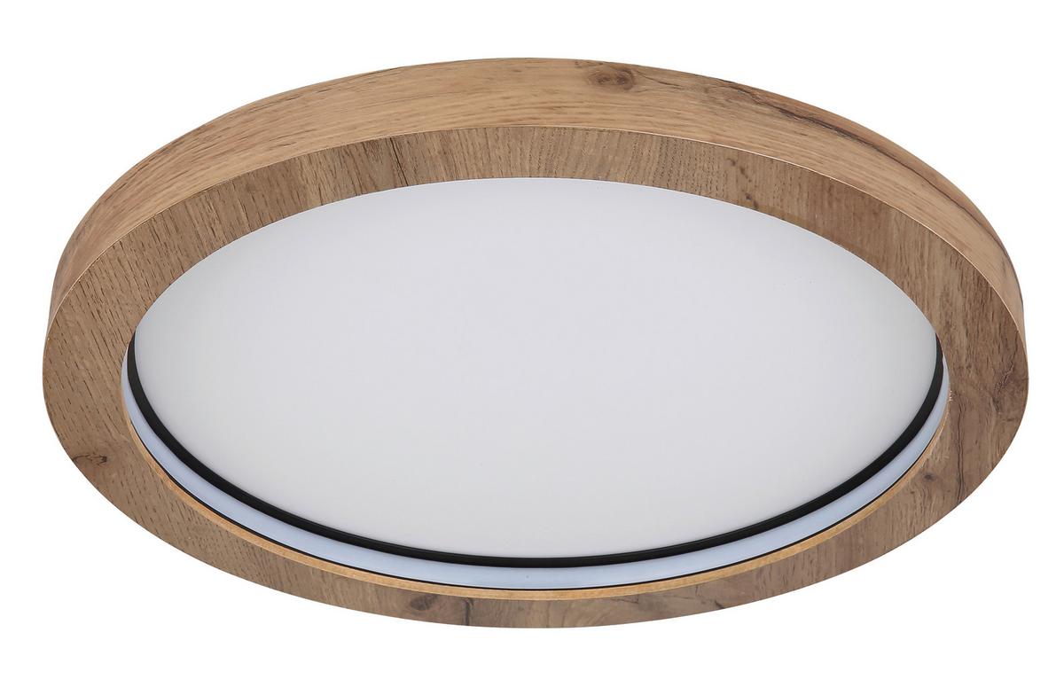 Stropna Led-svetilka Jone, S Sijalko - črna/temno rjava, Natur, kovina/umetna masa (40/6,5cm) - Globo