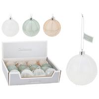 Christbaumkugel SNOWLY - vert sauge/blanc, matière synthétique (8/8/8cm)
