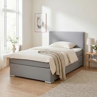 Boxspringbett Mira 2 Grau ca. 120x200cm - Chromfarben/Grau, MODERN, Holz/Textil (120/200cm) - Based