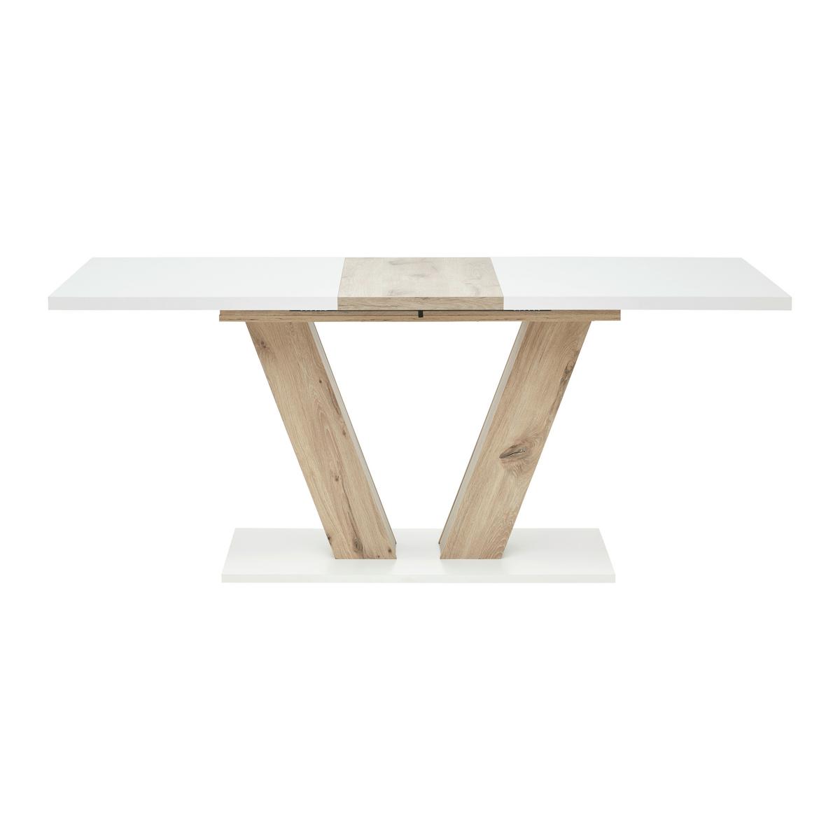 Ausziehtisch Hamm T Weiß/Eiche ca. 140-180x90x76cm - Eichefarben/Weiß, MODERN, Holzwerkstoff (140-180/90/76cm) - Mömax