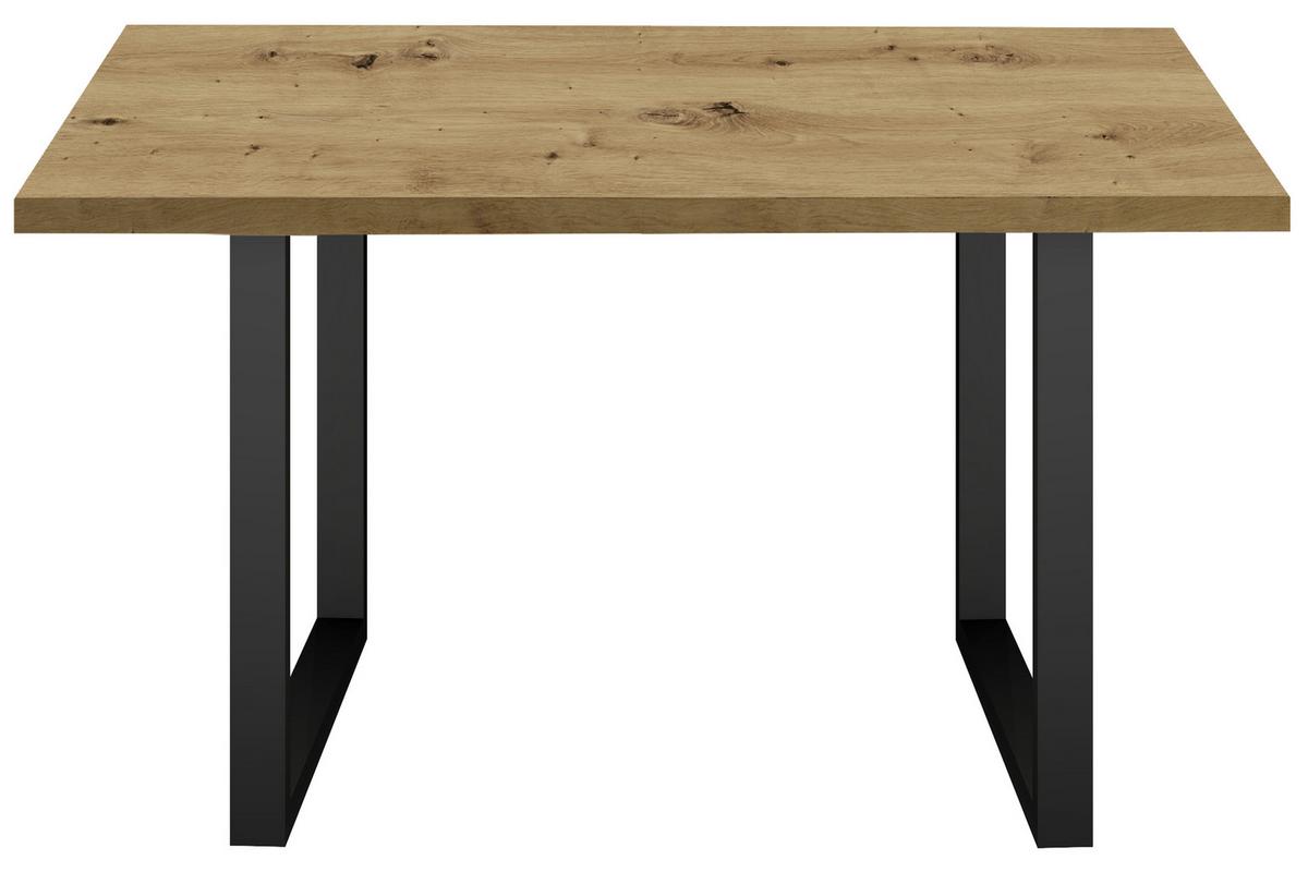 Esstisch Dinner Schwarz/Eiche Echtholz ca. 140x90x78 - Schwarz/Eiche Artisan, Holzwerkstoff/Metall (140/90/78cm) - Mömax