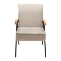 Relaxsessel Nati Beige Mikrofaser - Taupe/Schwarz, MODERN, Holz/Textil (52/79/66cm) - Bessagi Home