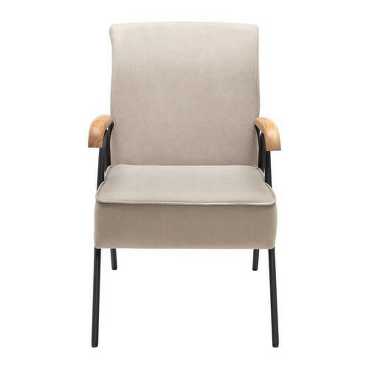 Relaxsessel Nati Beige Mikrofaser - Taupe/Schwarz, MODERN, Holz/Textil (52/79/66cm) - Bessagi Home
