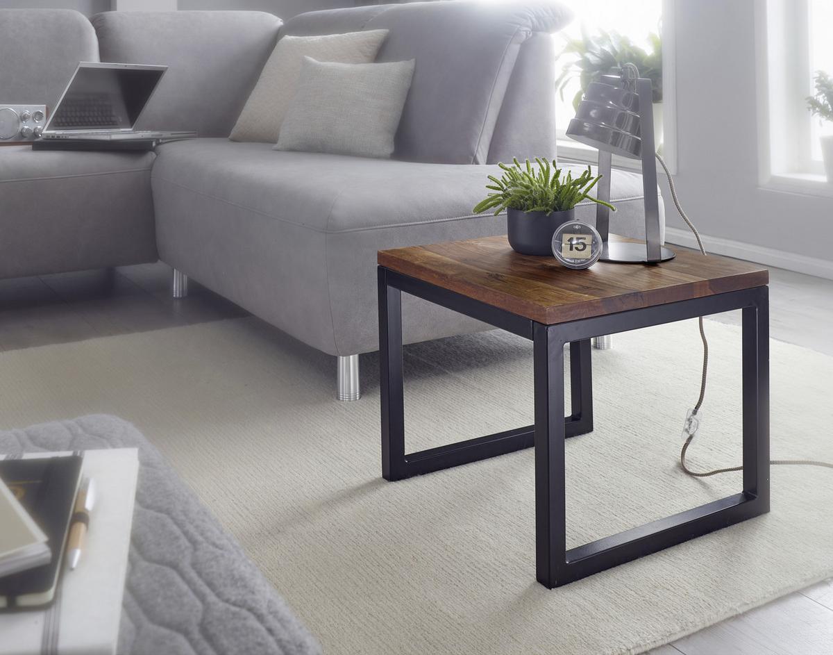 Klubska Miza Wl6.150 - črna/barve indijskega rožnega lesa, Konvencionalno, kovina/les (45/45/40cm) - MID.YOU