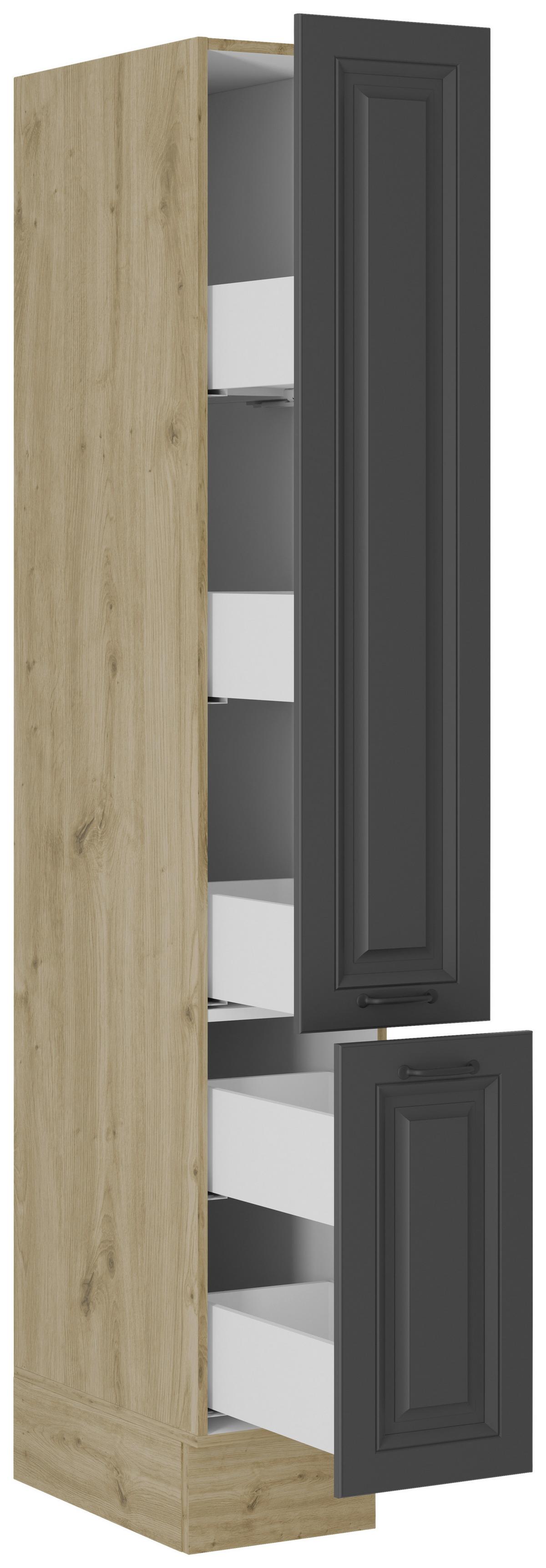 Izvlečna Omara Stina, Antracit, Barva Hrasta - črna/antracit, Romantika, kovina/leseni material (30/205/57cm) - Livetastic