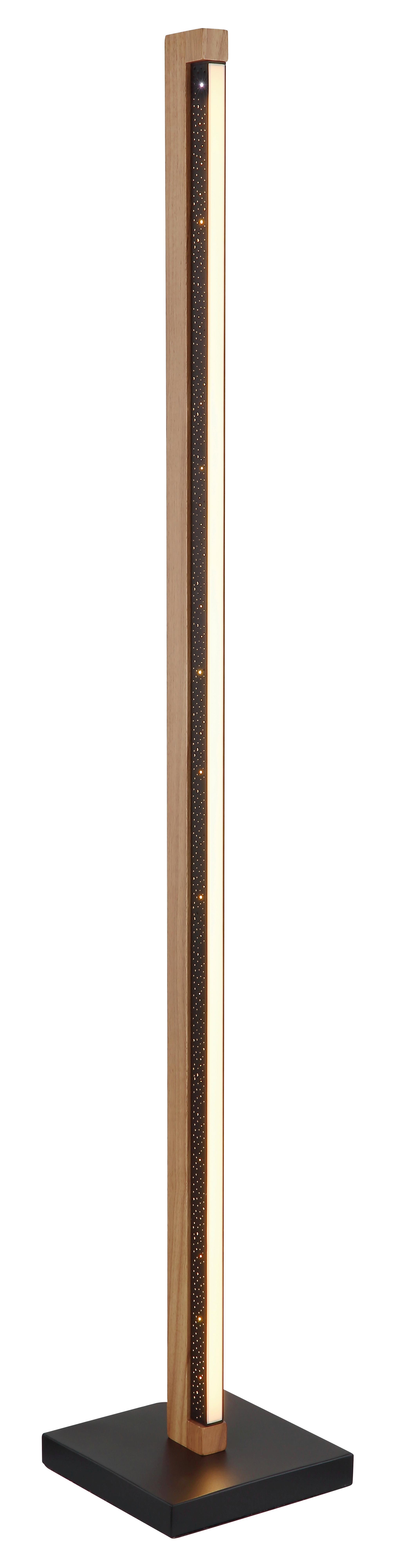 LED-Stehleuchte Starla Schwarz/Dunkelbraun max. 23,5W - Dunkelbraun/Schwarz, Natur, Holz/Kunststoff (18/18/113cm) - Globo