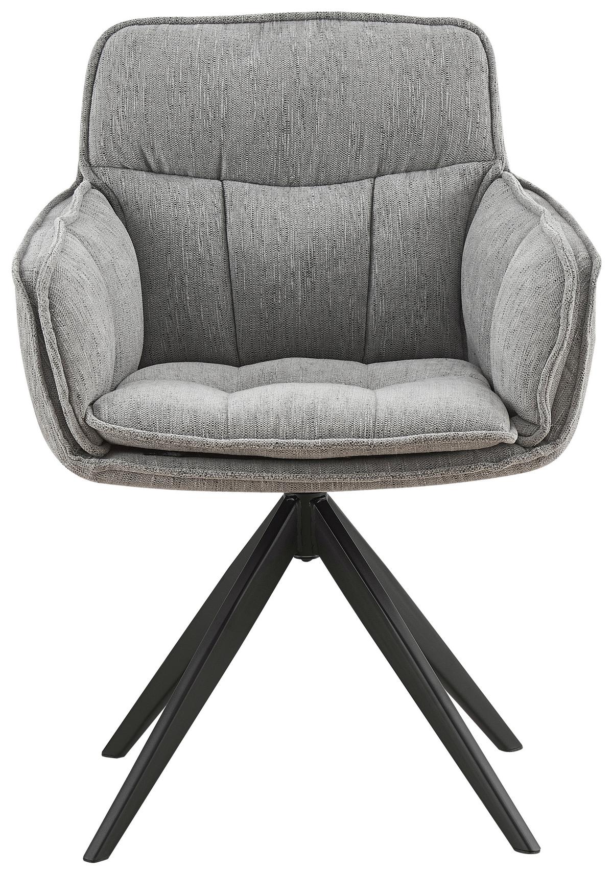 KRZESŁO Z PODŁOKIETNIKAMI CODY - czarny/szary, Design, metal/tkanina (62/86/65cm) - Hom`in