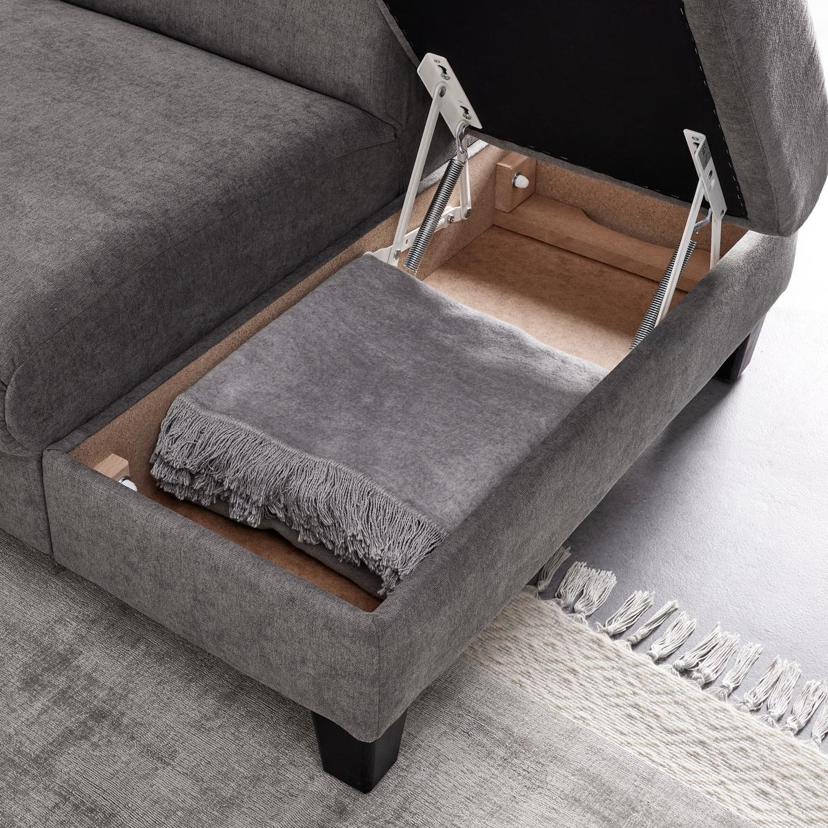 Sedežna Garnitura Malibu, Z Ležiščem - temno siva, Moderno, tekstil/les (249/72/207cm) - Bessagi Home
