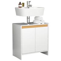 Waschbeckenunterschrank Malira ca. 58x60 cm Weiß - Honigeiche/Eichefarben, MODERN, Holzwerkstoff (58/60/33cm) - MID.YOU
