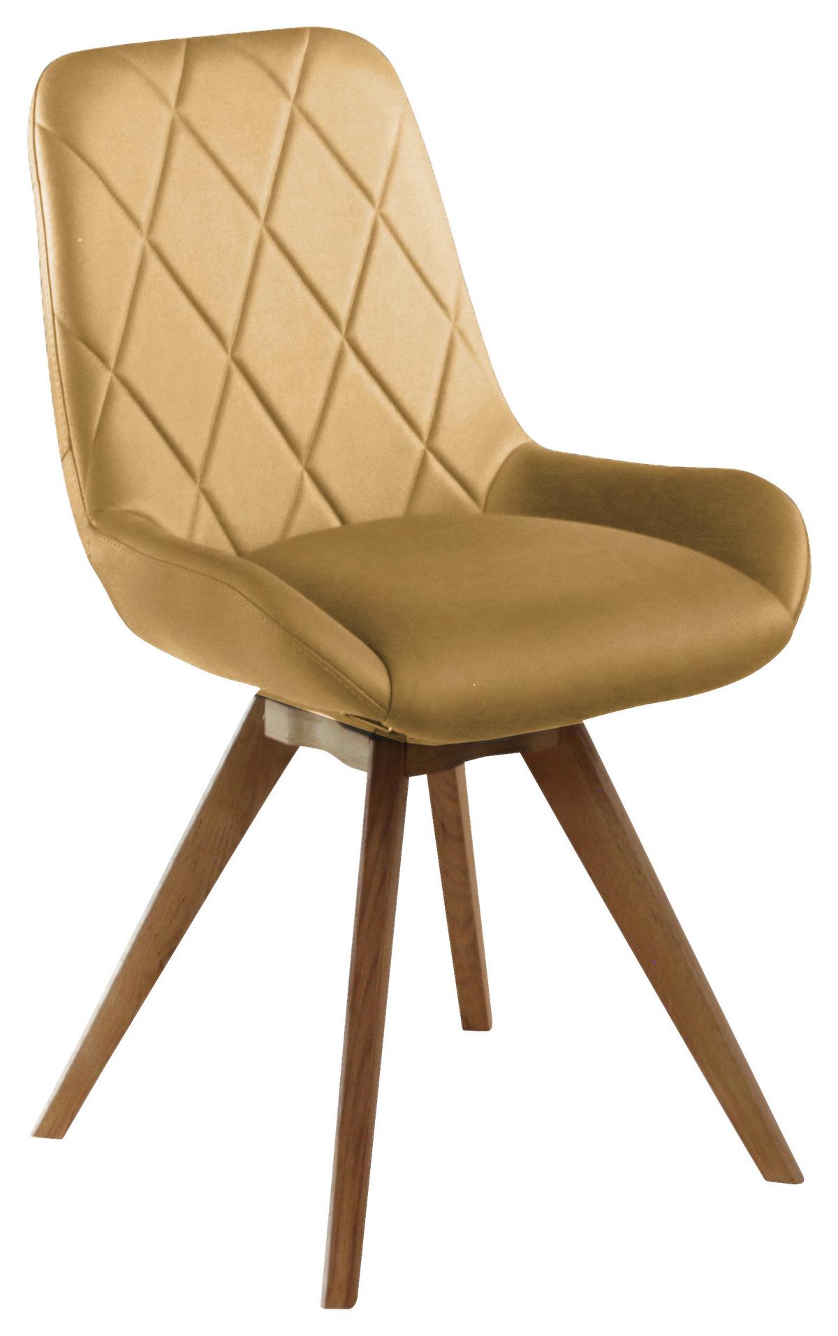 KRZESŁO VINCENT - kolor dębowy/koniak, Konventionell, drewno/tkanina (58/87/64,5cm) - Linea Natura