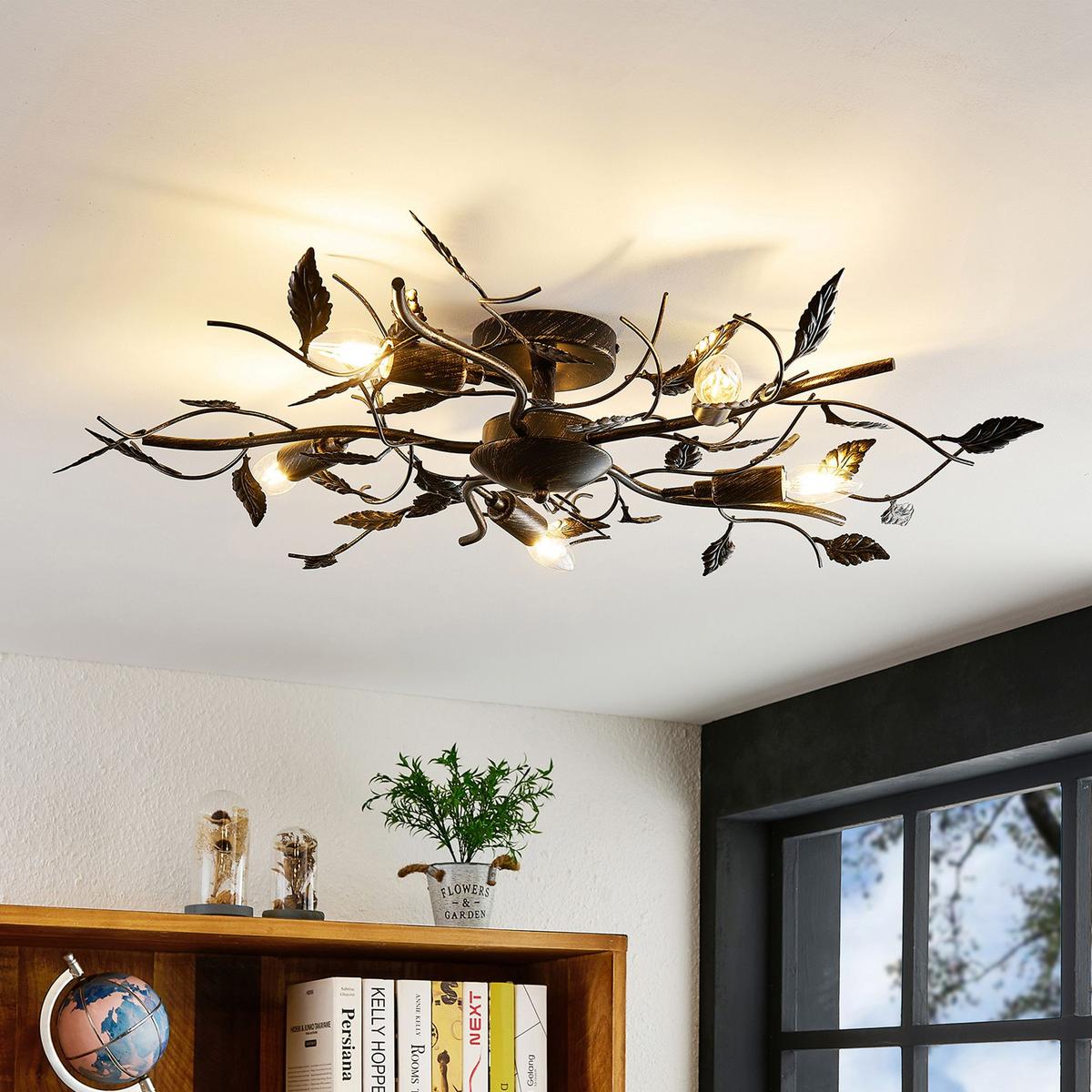 LAMPA SUFITOWA ASHFORD *SBN* - czarny/kolor złoty, Konventionell, metal (78/16,5cm) - Novel