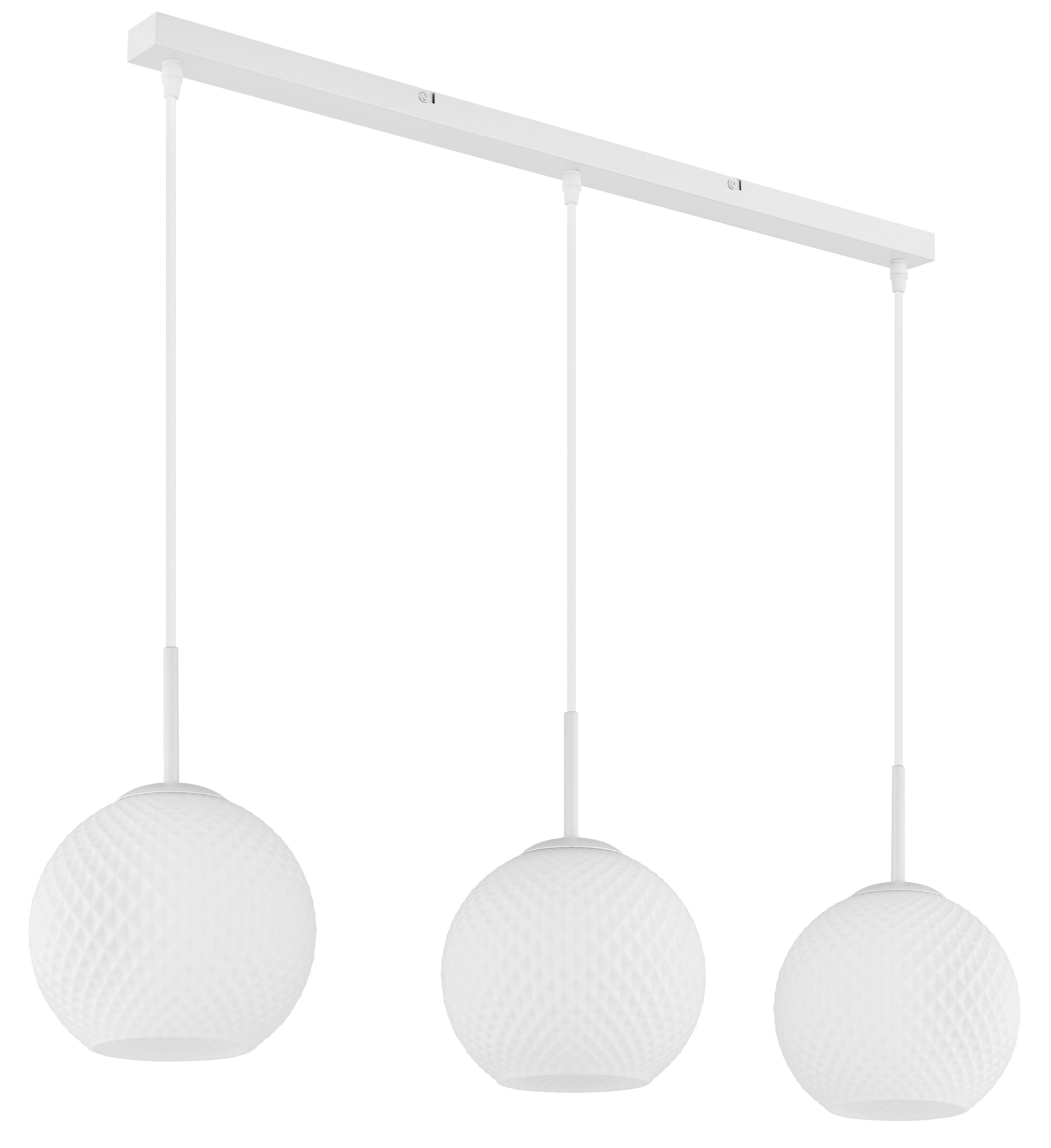 Viseća Svjetiljka Andre - bijela, Design, staklo/metal (90/20/120cm) - Globo