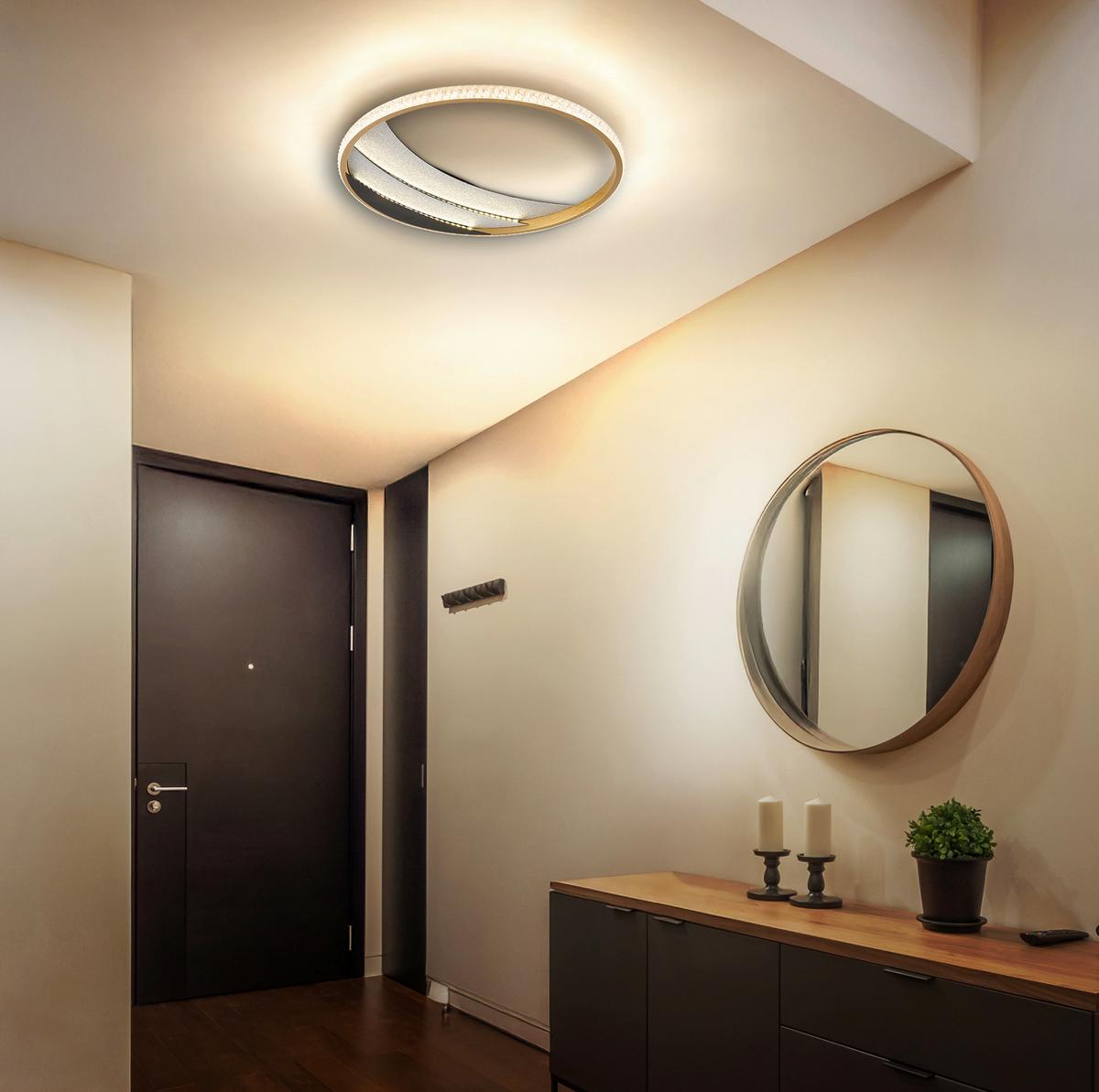 Led Stropna Svjetiljka Constance - prozirno/boje kroma, Design, metal/plastika (41/6cm) - Globo