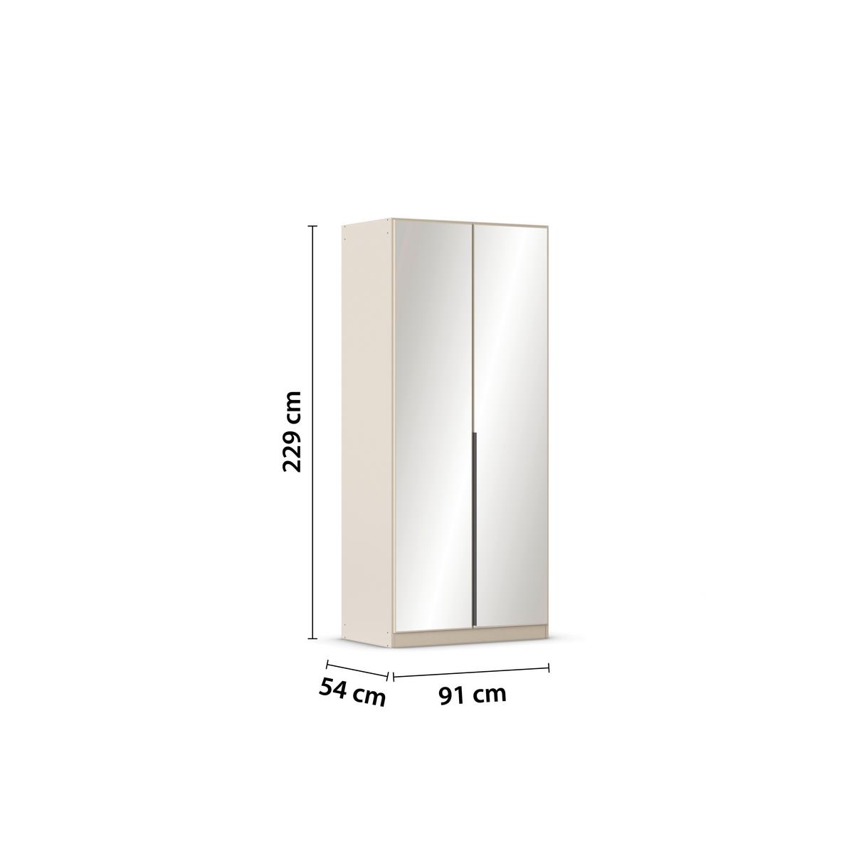 Drehtürenschrank Alabama Champagner - Champagner/Grau, MODERN, Holzwerkstoff/Metall (91/229/54cm) - Rauch Möbel