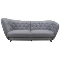 Megasofa "Retro" , grau - Chromfarben/Grau, MODERN, Textil/Metall (256/85/115cm) - MID.YOU