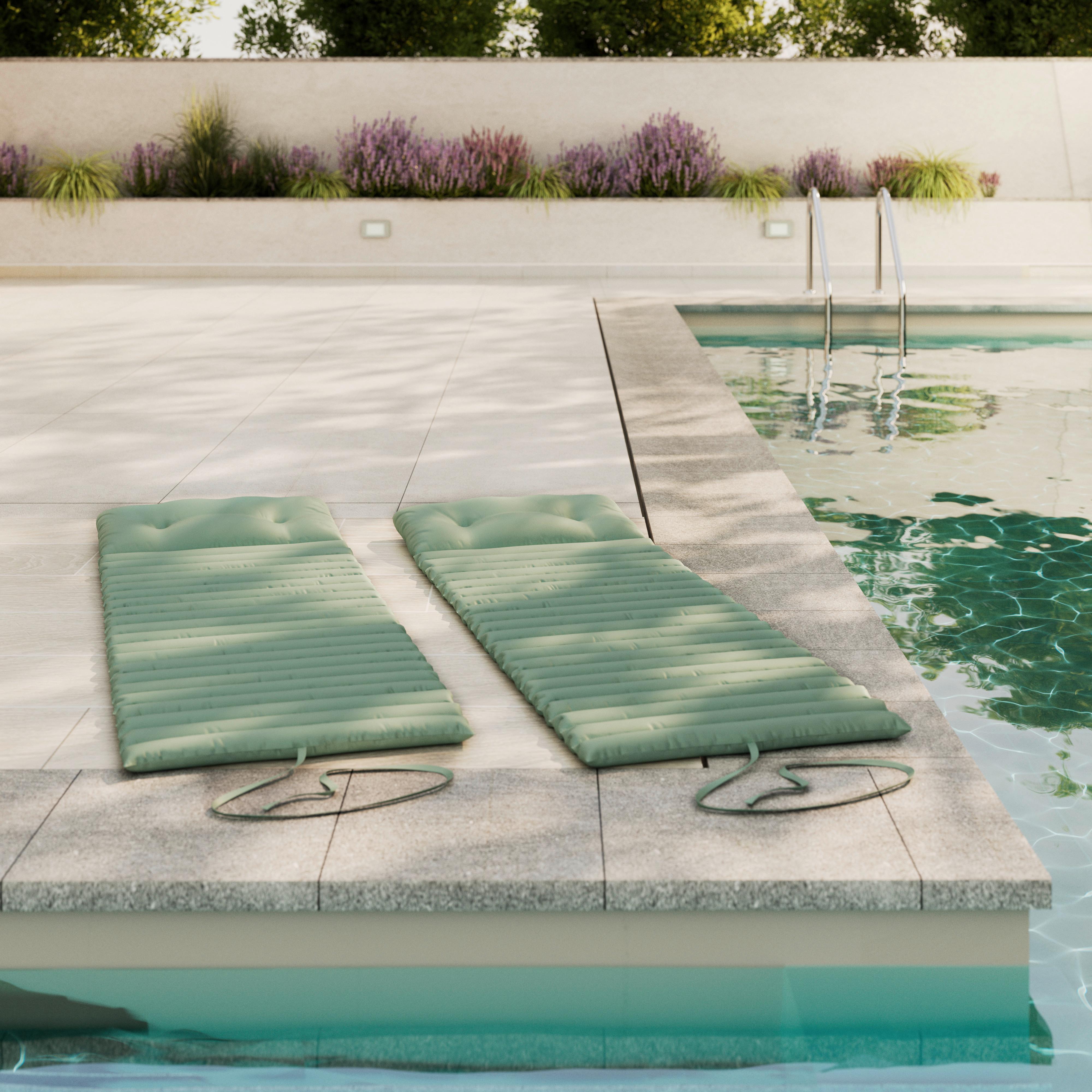Liegenauflage Luna ca. 180x60x5 cm Grün - Grün, MODERN, Textil (180/5/60cm) - Bessagi Garden