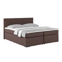Boxspring Krevet Nero - boje kroma/smeđa, Konvencionalno, tekstil/metal (180/200cm) - Best Price