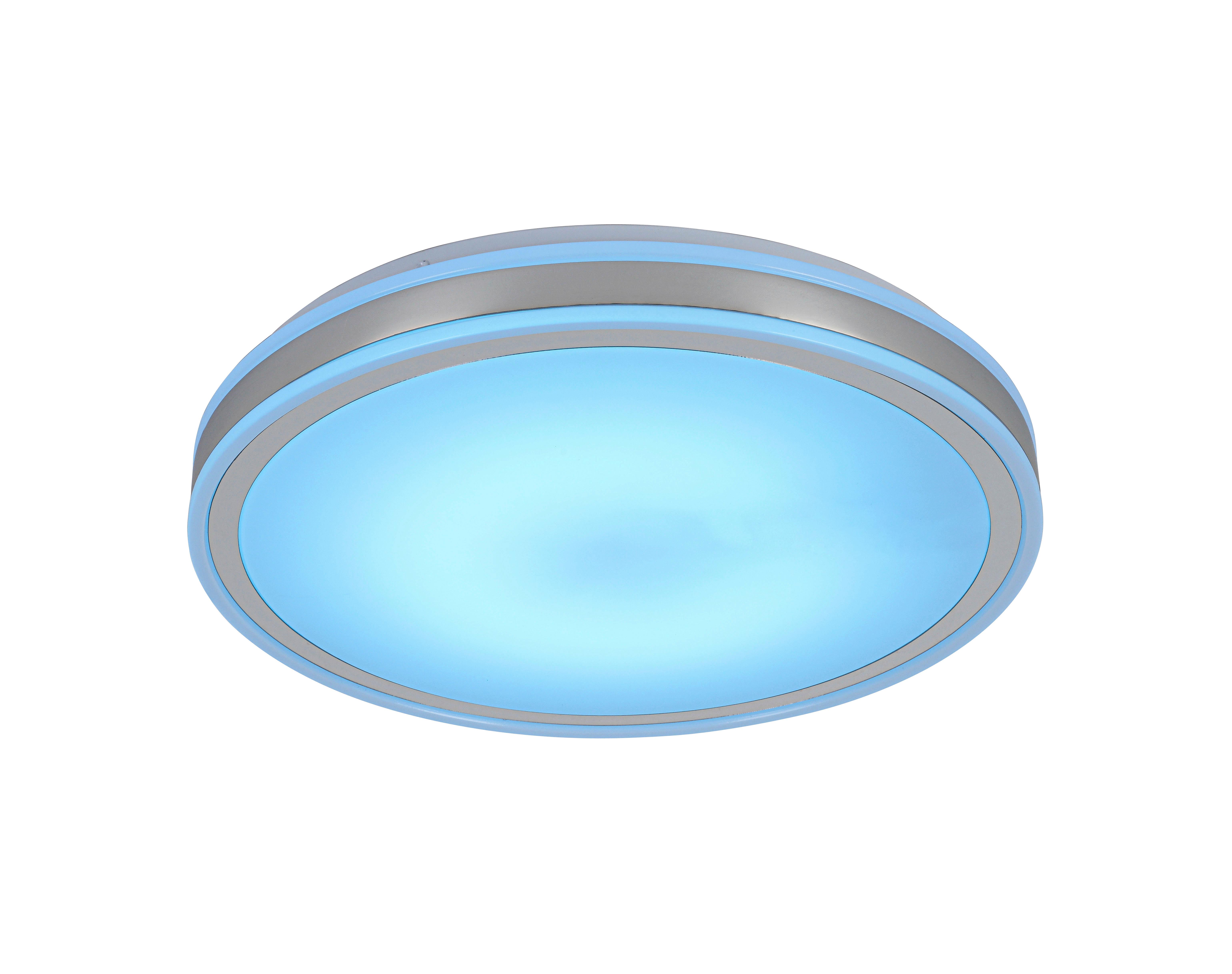 LED-TAKLAMPA FARBI - vit/kromfärg, Modern, metall/plast (38/6cm) - Mömax