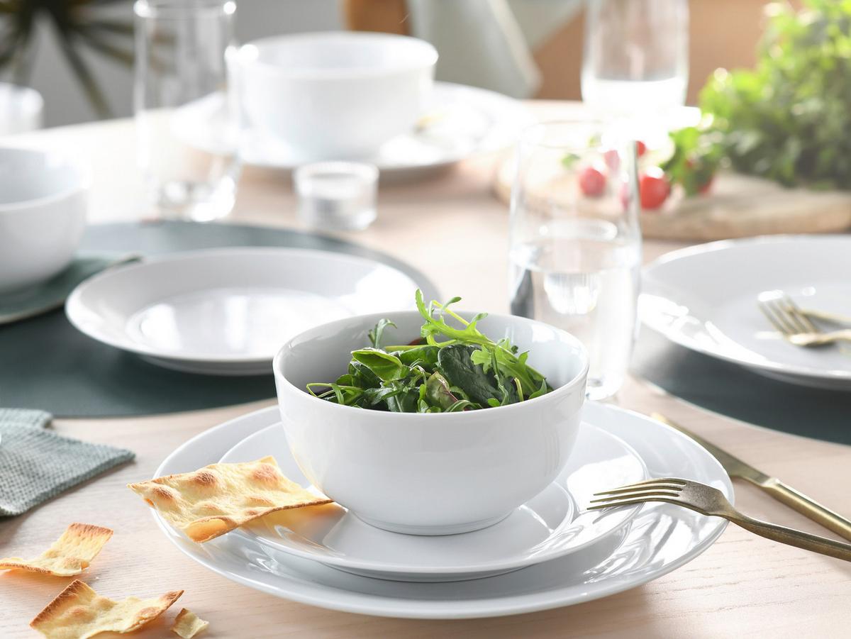 Jedilni Servis Base, 18-Delni - bela, Basics, keramika - Creatable