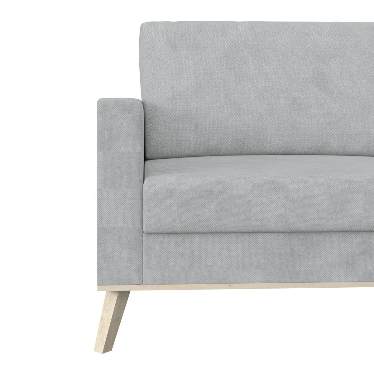 Kutna Garnitura Carini - srebrne boje/boje hrasta, Basics, tekstil/drvo (222/152cm) - Modern Living