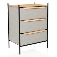 Komoda Stuvar, Rjavosiva - svetlo rjava/rjavosiva, Moderno, kovina/leseni material (58/79/39cm) - MID.YOU